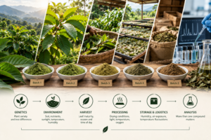 Lee más sobre el artículo Variabilidad entre lotes de kratom: una explicación científica